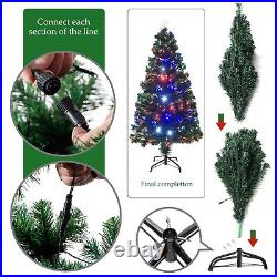 4/5/6/7FT Artificial Holiday Christmas Tree with LED Lights/Pre-Lit Xmas Decor