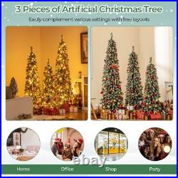 4' 5' 6' Artificial Christmas Tree Set of 3 with Realistic Accumulated Snow