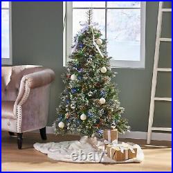 4.5-foot Cashmere Pine and Mixed Needles Pre-Lit Clear LED Hinged Artificial Chr