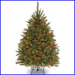 4.5 ft PreLit Dunhill Fir Artificial Christmas Tree, 450 Multicolor Lights, 7