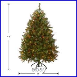 4.5 ft PreLit Dunhill Fir Artificial Christmas Tree, 450 Multicolor Lights, 7