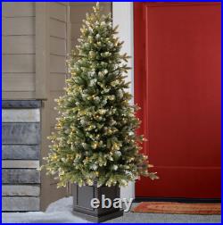 4.5 ft Pre-Lit Aspen Artificial Potted Christmas Tree FREE SHIPPING