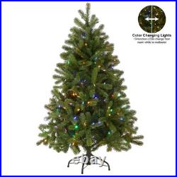 4.5 ft Pre-Lit Downswept Douglas Fir Artificial Christmas Tree, 300 LED Light