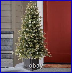4.5 ft Pre-Lit Micro LED Porch Christmas Tree. Artificial Aspen