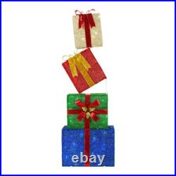 4.5 ft. Yuletide Lane LED Stacked Gift Boxes Holiday Yard Decoration