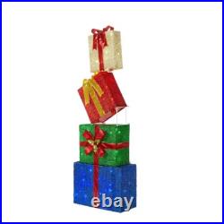 4.5 ft. Yuletide Lane LED Stacked Gift Boxes Holiday Yard Decoration