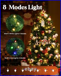 4.5ft6.5ft Color Changing Lights Artificial Christmas Tree with 8 LED Modes