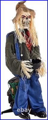 4.5ft Sitting Scarecrow Halloween Animatronic Decoration