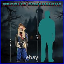 4.5ft Sitting Scarecrow Halloween Animatronic Decoration