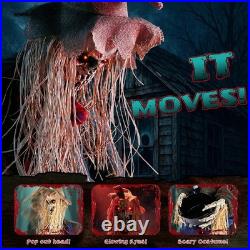 4.5ft Sitting Scarecrow Halloween Animatronic Decoration