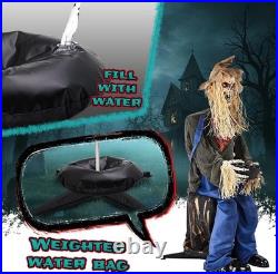 4.5ft Sitting Scarecrow Halloween Animatronic Decoration