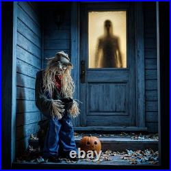 4.5ft Sitting Scarecrow Halloween Animatronic Decoration