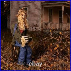4.5ft Sitting Scarecrow Halloween Animatronic Decoration