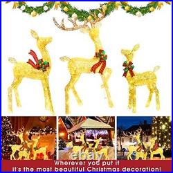 4.6FT Outdoor Christmas Decorations Deer Family Set 3 Piece Lighted Christm