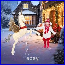 4.7FT Lighted Unicorn Outdoor Christmas Decorations for Yard Lawn Garden, Lar 4.7FT Lighted Unicorn Outdoor Christmas Decorations for Yard Lawn Garden, Lar