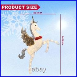 4.7FT Lighted Unicorn Outdoor Christmas Decorations for Yard Lawn Garden, Lar 4.7FT Lighted Unicorn Outdoor Christmas Decorations for Yard Lawn Garden, Lar