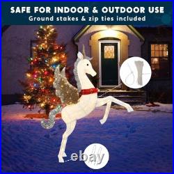 4.7FT Lighted Unicorn Outdoor Christmas Decorations for Yard Lawn Garden, Lar 4.7FT Lighted Unicorn Outdoor Christmas Decorations for Yard Lawn Garden, Lar