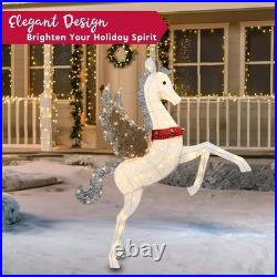 4.7FT Lighted Unicorn Outdoor Christmas Decorations for Yard Lawn Garden, Lar 4.7FT Lighted Unicorn Outdoor Christmas Decorations for Yard Lawn Garden, Lar