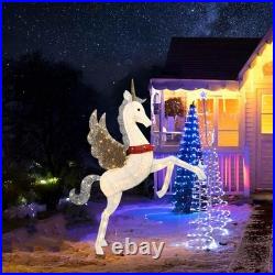 4.7FT Lighted Unicorn Outdoor Christmas Decorations for Yard Lawn Garden, Lar 4.7FT Lighted Unicorn Outdoor Christmas Decorations for Yard Lawn Garden, Lar