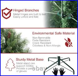 4-8ft Prelit Artificial Christmas Tree Carolina Pine Xmas Tree For Home Decore