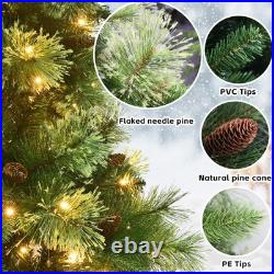 4-8ft Prelit Artificial Christmas Tree Carolina Pine Xmas Tree For Home Decore