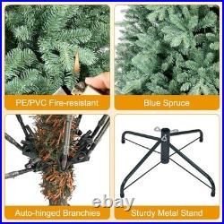 4-9 ft Blue Spruce Christmas Tree PE/PVC Artificial Xmas Tree for Home Decore