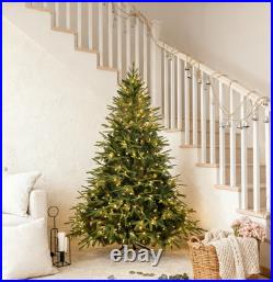 4-9 ft Pre-Lit Artificial Christmas Tree withLED Lights Spruce Tree Foldable Base