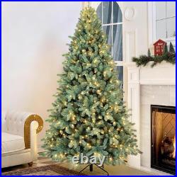 4-9 ft Prelit Artificial Christmas Tree Snow Tips Pinecone Xmas Tree with Lights
