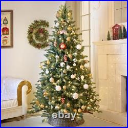 4-9 ft Prelit Artificial Christmas Tree Snow Tips Pinecone Xmas Tree with Lights