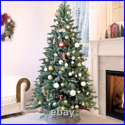 4-9ft Artificial Christmas Tree Blue Spruce Xmas tree & Foldable Base with Stand