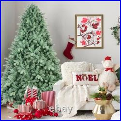 4-9ft Artificial Christmas Tree Green Blue Spruce Hinged tree & Foldable Base