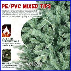 4-9ft Artificial Christmas Tree Green Blue Spruce Hinged tree & Foldable Base