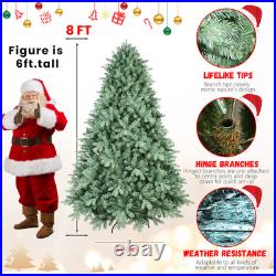 4-9ft Artificial Christmas Tree Green Blue Spruce Hinged with Foldable Base 4-9ft Artificial Christmas Tree Green Blue Spruce Hinged with Foldable Base
