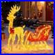 4_FT_Lighted_Christmas_Reindeer_Santa_Sleigh_Set_Family_Outdoor_Indoor_Xma_01_utu