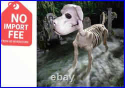 4 Ft. Standing Dog Skeleton Realistic Halloween Decoration with Metal Base