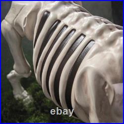 4 Ft. Standing Dog Skeleton Realistic Halloween Decoration with Metal Base