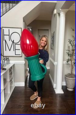 4-Pack 3 FT LED Jumbo Multicolor Bulb Battery Operated Holiday Yard Decor Props