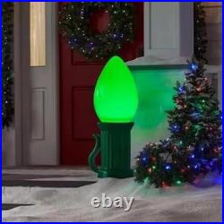 4-Pack 3 FT LED Jumbo Multicolor Bulb Battery Operated Holiday Yard Decor Props