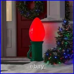 4-Pack 3 FT LED Jumbo Multicolor Bulb Battery Operated Holiday Yard Decor Props