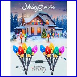 4 Pack Jumbo C9 Christmas Pathway Lights Outdoor Total 34FT 20 LED C9 Christma W
