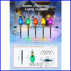 4 Pack Jumbo C9 Christmas Pathway Lights Outdoor Total 34FT 20 LED C9 Christma W