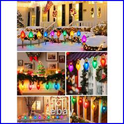 4 Pack Jumbo C9 Christmas Pathway Lights Outdoor Total 34FT 20 LED C9 Christma W