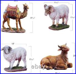 4-Piece Animal Set for Outdoor Christmas Nativity 37 Metal Camel, Ox & Sheep 4-Piece Animal Set for Outdoor Christmas Nativity 37 Metal Camel, Ox & Sheep