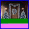 4_Piece_Pre_lit_Artificial_Christmas_Tree_Set_Garland_Wreath_and_Set_of_2_Tree_01_pm