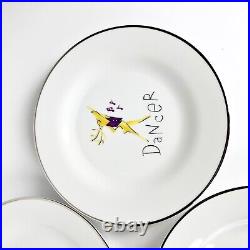 4 Pottery Barn Reindeer Dasher Dancer Prancer Vixen Salad Dessert 8.5 Plates