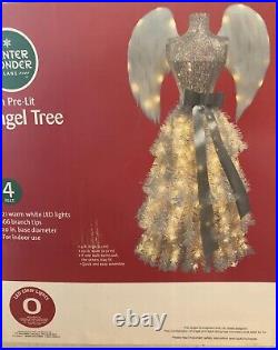 4' Pre Lit Angel Christmas Tree Dress Form Winter Wonder Lane Vixen Holiday FS