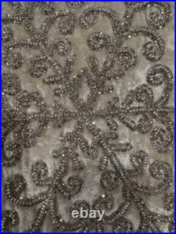 4 Tahari Luxury Beaded Champagne & Ivory Velvety Christmas Stockings New WithO Tag