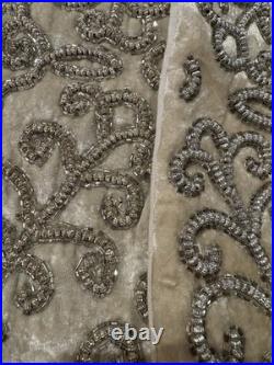 4 Tahari Luxury Beaded Champagne & Ivory Velvety Christmas Stockings New WithO Tag