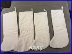 4 Tahari Luxury Beaded Champagne & Ivory Velvety Christmas Stockings New WithO Tag