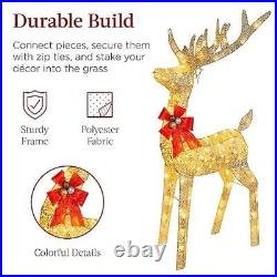 4ft Christmas Lighted Reindeer & Sleigh Outdoor Yard Decor Set with 205 LED Lights 4ft Christmas Lighted Reindeer & Sleigh Outdoor Yard Decor Set with 205 LED Lights